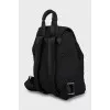 Textile backpack with branded embroidery