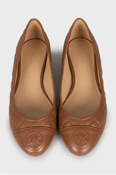 Quilted leather ballet flats