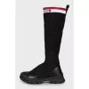 Textile boots with brand logo
