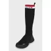 Textile boots with brand logo