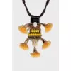 Textile necklace with crystals