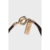 Textile necklace with crystals