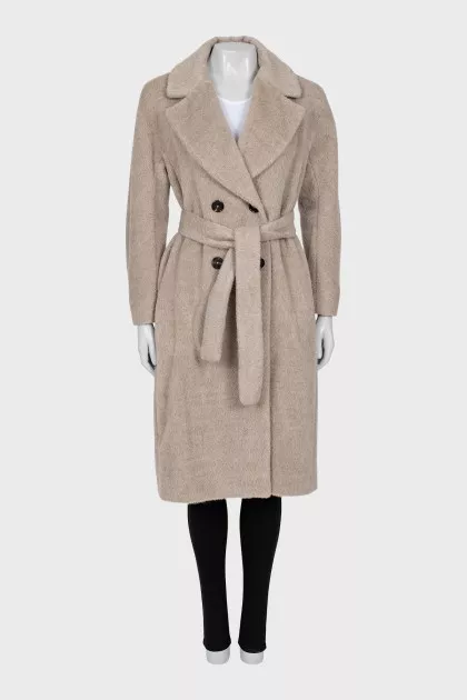 Double-breasted wool coat