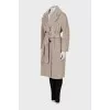 Double-breasted wool coat