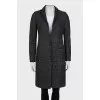 Gray coat with button
