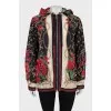 Floral print zip up jacket