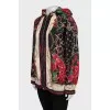 Floral print zip up jacket