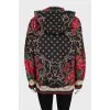 Floral print zip up jacket