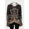 Blouse with beaded buttons