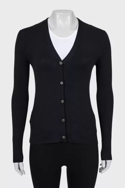 Cashmere and silk button down jumper