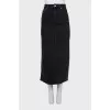 Black denim skirt