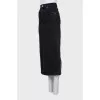 Black denim skirt