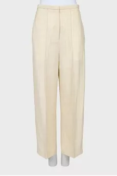 Wide-leg trousers in beige