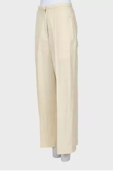 Wide-leg trousers in beige