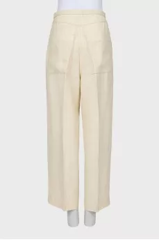 Wide-leg trousers in beige