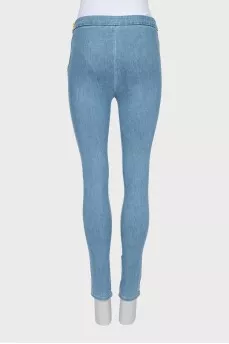Голубые джинсы skinny fit на молнии