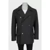 Men's double-breasted coat in gray
