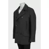 Men's double-breasted coat in gray