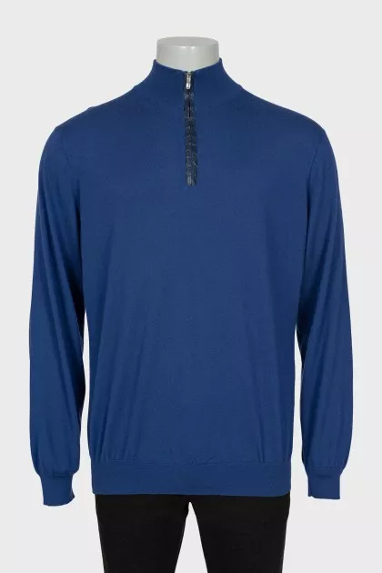 Men's cashmere jumper with zip