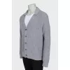 Men's wool and silk cardigan with buttons