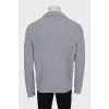 Men's wool and silk cardigan with buttons