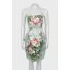 Floral print dress with silk lining
