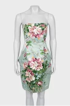 Floral print dress with silk lining