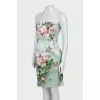 Floral print dress with silk lining