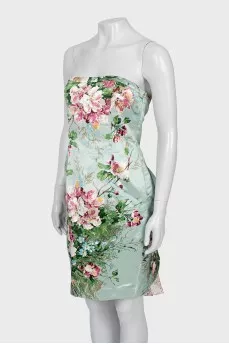 Floral print dress with silk lining