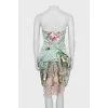 Floral print dress with silk lining