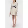 Dairy dress in a letter print with a tag