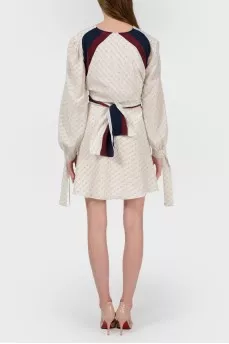Dairy dress in a letter print with a tag