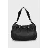 Leather bag with silver hardware