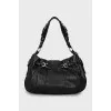 Leather bag with silver hardware