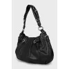 Leather bag with silver hardware