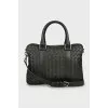 Woven leather bag