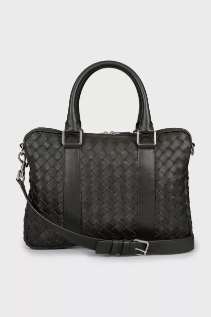 Woven leather bag