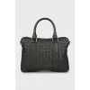 Woven leather bag