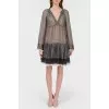 Translucent dress on a beige lining with a tag