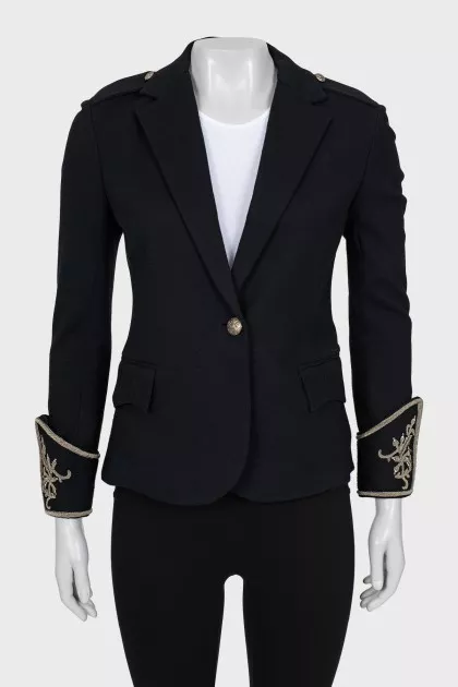 Jacket with ornament on cuffs