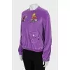 Purple sweatshirt with embroidery