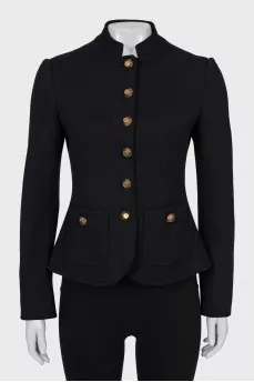 Wool jacket with gold fittings