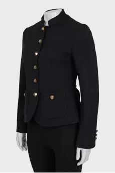 Wool jacket with gold fittings