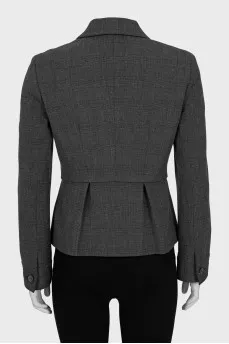 Fitted checkered jacket