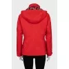 Red jacket with removable hood