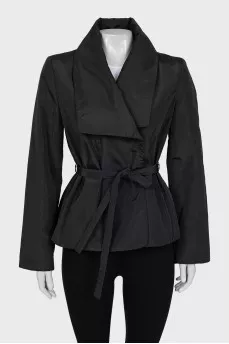 Jacket with button and belt
