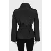 Jacket with button and belt