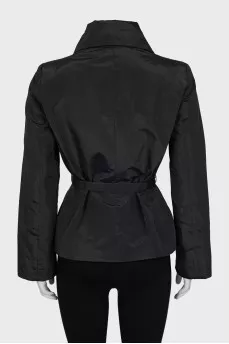 Jacket with button and belt