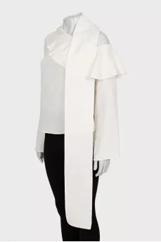 White one shoulder blouse