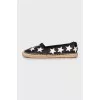 Leather espadrilles with print
